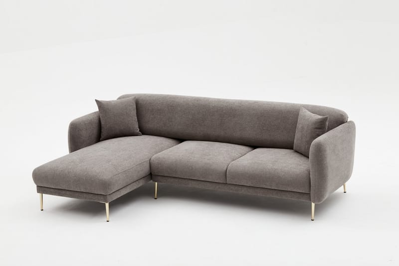 Devika Sovesofa med Sjeselong 4-seter - Grå - Møbler - Sofaer - Sovesofaer