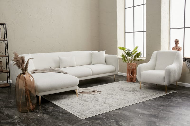 Devika Sovesofa med Sjeselong 4-seter - Lys beige - Møbler - Sofaer - Sovesofaer