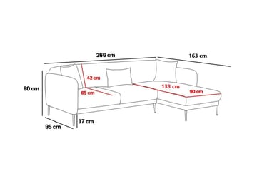Devika Sovesofa med Sjeselong 4-seter - Lys beige - Møbler - Sofaer - Sovesofaer
