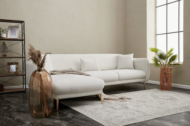 Devika Sovesofa med Sjeselong 4-seter - Lys beige - Møbler - Sofaer - Sovesofaer