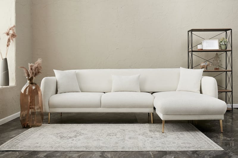 Devika Sovesofa med Sjeselong 4-seter - Lys beige - Møbler - Sofaer - Sovesofaer