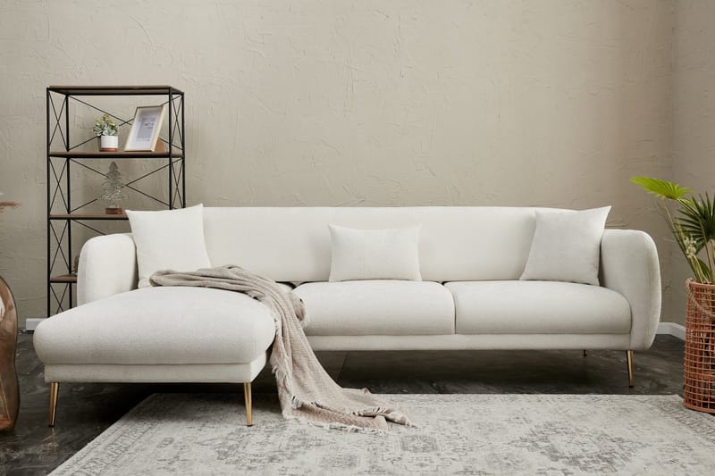 Devika Sovesofa med Sjeselong 4-seter - Lys beige - Møbler - Sofaer - Sovesofaer
