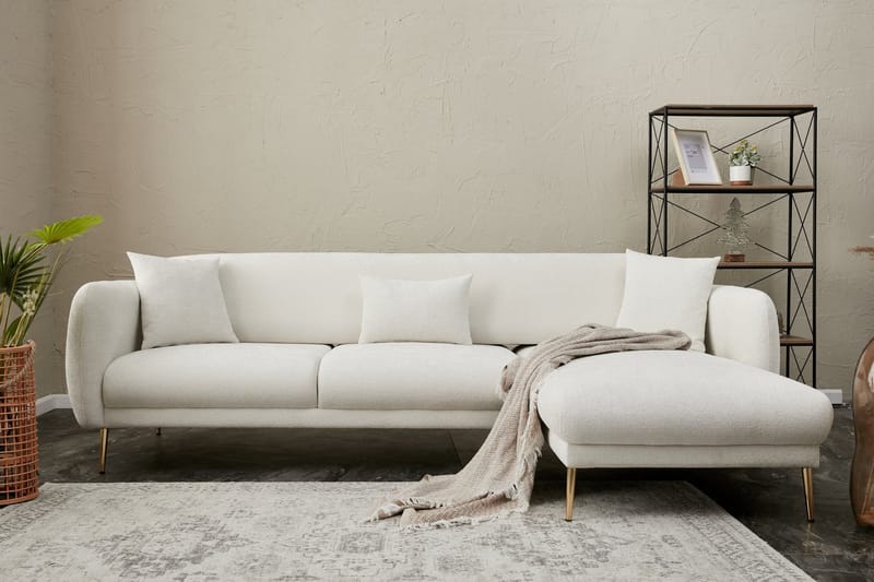 Devika Sovesofa med Sjeselong 4-seter - Lys beige - Møbler - Sofaer - Sovesofaer