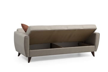 Dewan 3-seter Sovesofa 96x183 cm med Oppbevaring i Lin - Beige - Møbler - Sofaer - Sovesofaer