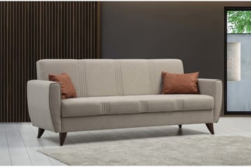 Dewan 3-seter Sovesofa 96x183 cm med Oppbevaring i Lin - Beige - Møbler - Sofaer - Sovesofaer