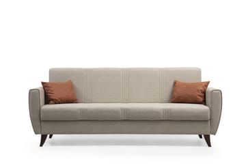 Dewan 3-seter Sovesofa 96x183 cm med Oppbevaring i Lin - Beige - Møbler - Sofaer - Sovesofaer