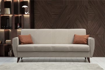 Dewan 3-seter Sovesofa 96x183 cm med Oppbevaring i Lin - Beige - Møbler - Sofaer - Sovesofaer