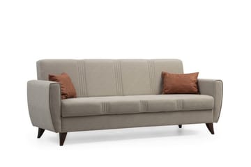 Dewan 3-seter Sovesofa 96x183 cm med Oppbevaring i Lin - Beige - Møbler - Sofaer - Sovesofaer