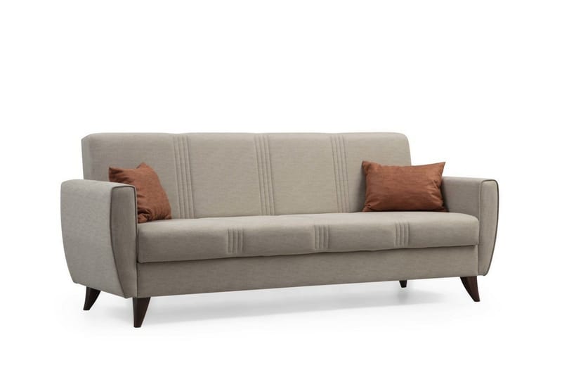 Dewan 3-seter Sovesofa 96x183 cm med Oppbevaring i Lin - Beige - Møbler - Sofaer - Sovesofaer