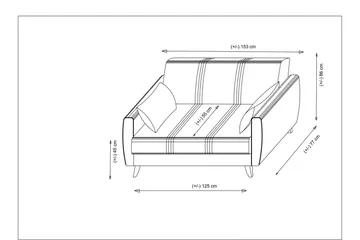 Dewan Sovesofa 2-seter - Beige - Møbler - Sofaer - Sovesofaer