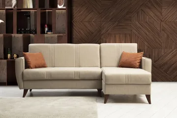 Dewan Sovesofa med Divan 3-seter - Beige - Møbler - Sofaer - Sovesofaer