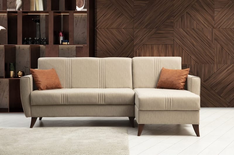 Dewan Sovesofa med Divan 3-seter - Beige - Møbler - Sofaer - Sovesofaer