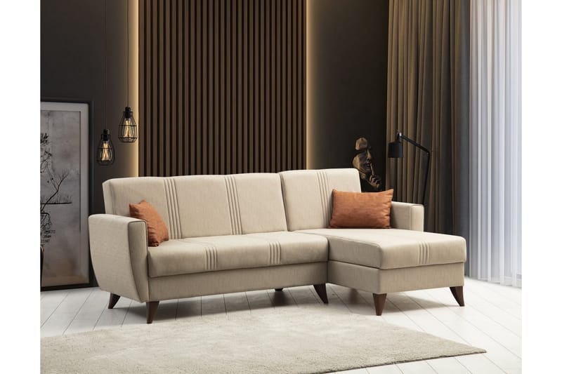 Dewan Sovesofa med Divan 3-seter - Beige - Møbler - Sofaer - Sovesofaer
