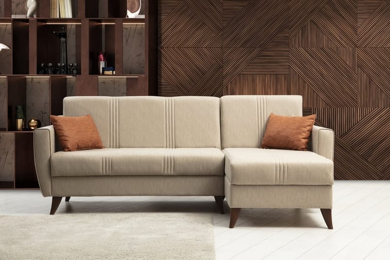 Dewan Sovesofa med Divan 3-seter - Beige - Møbler - Sofaer - Sovesofaer