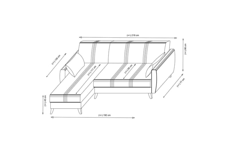 Dewan Sovesofa med Divan 3-seter - Beige - Møbler - Sofaer - Sovesofaer