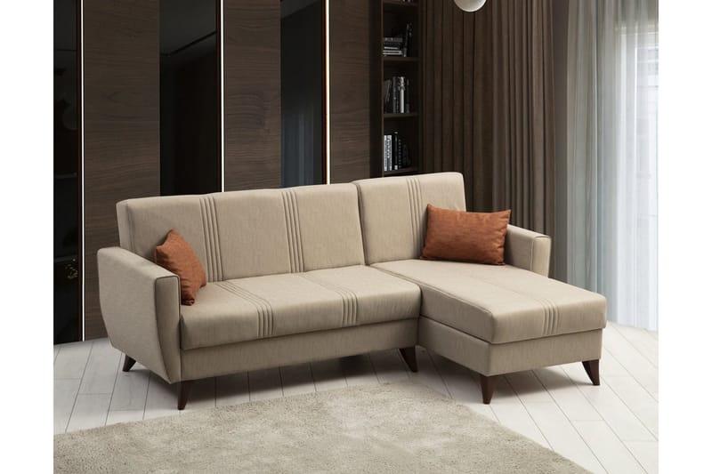 Dewan Sovesofa med Divan 3-seter - Beige - Møbler - Sofaer - Sovesofaer