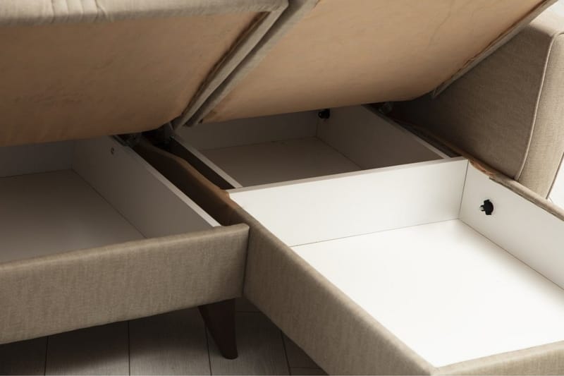 Dewan Sovesofa med Divan 3-seter - Beige - Møbler - Sofaer - Sovesofaer