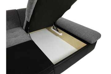Dewitt 3-seter Sovesofa i Stoff og Skinn - Grå - Møbler - Sofaer - Sovesofaer