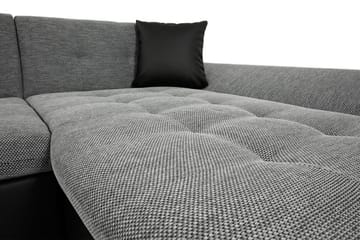 Dewitt 3-seter Sovesofa i Stoff og Skinn - Grå - Møbler - Sofaer - Sovesofaer
