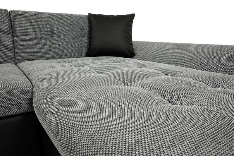 Dewitt 3-seter Sovesofa i Stoff og Skinn - Grå - Møbler - Sofaer - Sovesofaer