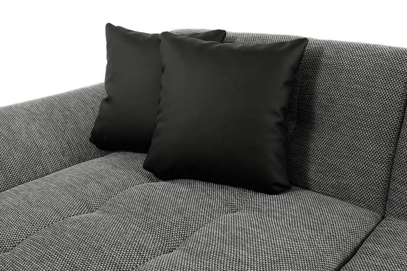 Dewitt 3-seter Sovesofa i Stoff og Skinn - Grå - Møbler - Sofaer - Sovesofaer