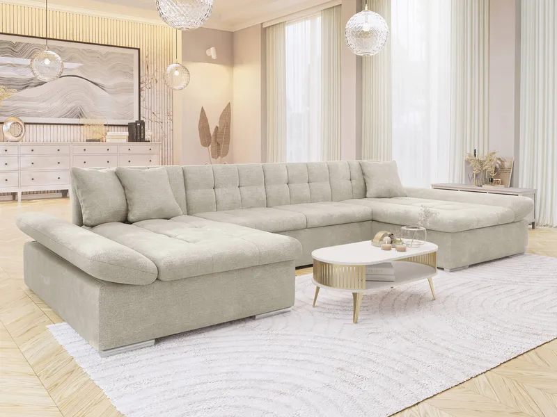 Dewitt 5-seters U-formet Sovesofa - Beige - Møbler - Sofaer - Sovesofaer