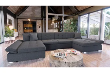 Dewitt 6-seter Sovesofa i Stoff - Hvit|Grå - Møbler - Sofaer - Sovesofaer