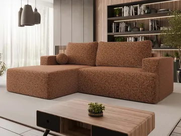 Deylor 3-seters sovesofa med divan - brun - Møbler - Sofaer - Sovesofaer