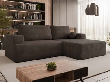 Deylor 3-seters sovesofa med divan - brun - Møbler - Sofaer - Sovesofaer