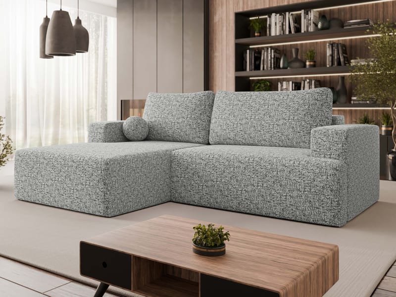 Deylor 3-seters sovesofa med divan - grå - Møbler - Sofaer - Sovesofaer