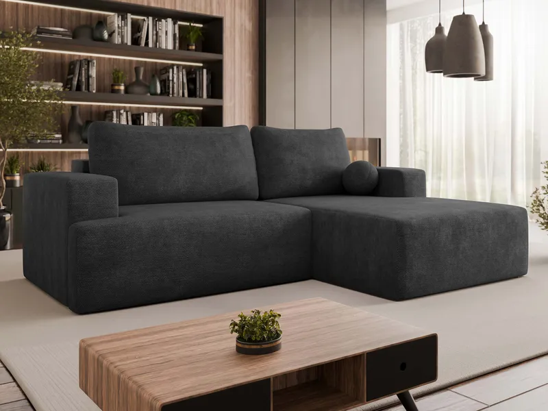 Deylor 3-seters sovesofa med divan - svart - Møbler - Sofaer - Sovesofaer