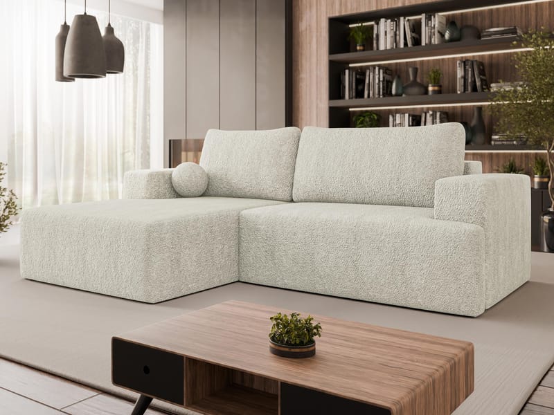 Deylor Sovesofa med sjeselong 3-seter - Beige - Møbler - Sofaer - Sovesofaer