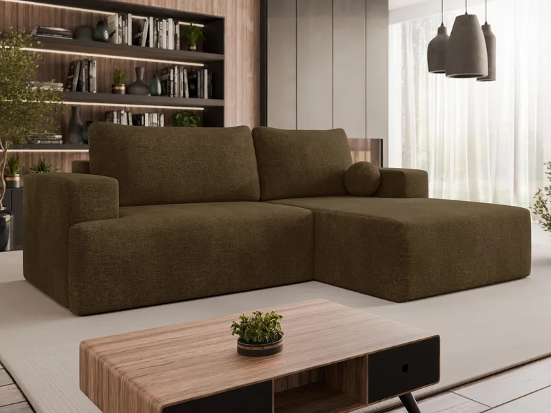 Deylor Sovesofa med sjeselong 3-seter - Brun - Møbler - Sofaer - Sovesofaer