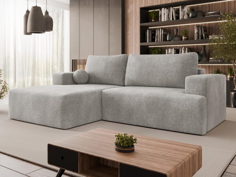Deylor Sovesofa med sjeselong 3-seter - Grå - Møbler - Sofaer - Sovesofaer