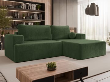 Deylor Sovesofa med sjeselong 3-seter - Grønn - Møbler - Sofaer - Sovesofaer
