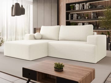 Deylor Sovesofa med sjeselong 3-seter - Hvit - Møbler - Sofaer - Sovesofaer