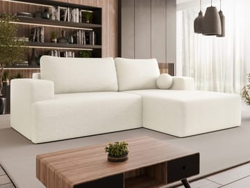 Deylor Sovesofa med sjeselong 3-seter - Hvit - Møbler - Sofaer - Sovesofaer