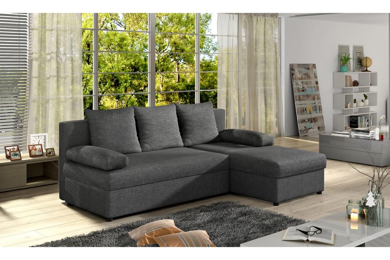 Dirk Sovesofa med Divan - Grå - Møbler - Sofaer - Sovesofaer