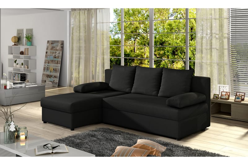 Dirk Sovesofa med Divan - Svart - Møbler - Sofaer - Sovesofaer