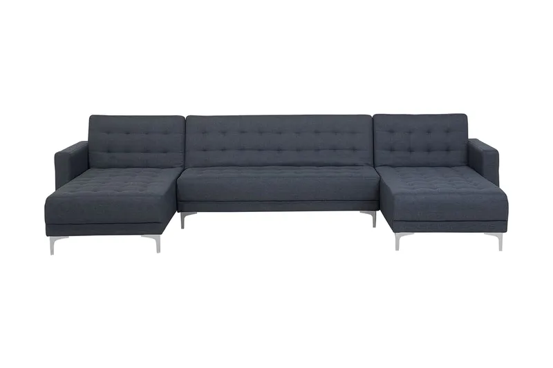 Divansofa 5-seters med Sovefunksjon Mørkegrå ABERDEEN, Grå