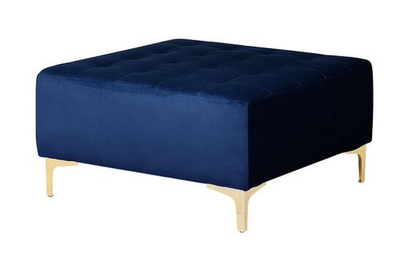 Divansofa med Sovefunksjon + fotskammel marineblå ABERDEEN - Blå - Møbler - Sofaer - Sovesofaer