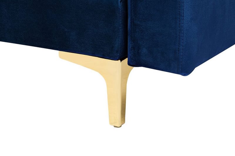 Divansofa med Sovefunksjon + fotskammel marineblå ABERDEEN - Blå - Møbler - Sofaer - Sovesofaer