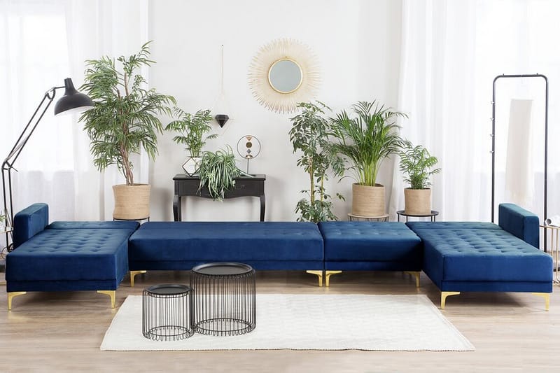 Divansovesofa ABERDEEN marineblå - Blå - Møbler - Sofaer - Sovesofaer