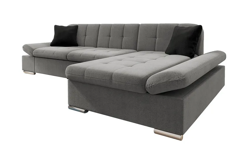 Djerra 3-seters Hjørnesovesofa, Grå