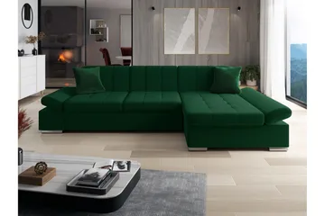 Djerra Sovesofa Med 3-Seters Divan - Grønn - Møbler - Sofaer - Sovesofaer