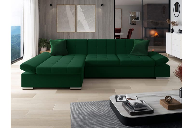 Djerra Sovesofa Med 3-Seters Divan - Grønn - Møbler - Sofaer - Sovesofaer
