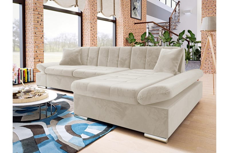 Djerra Sovesofa med Divan 3-seter - Beige - Møbler - Sofaer - Sovesofaer