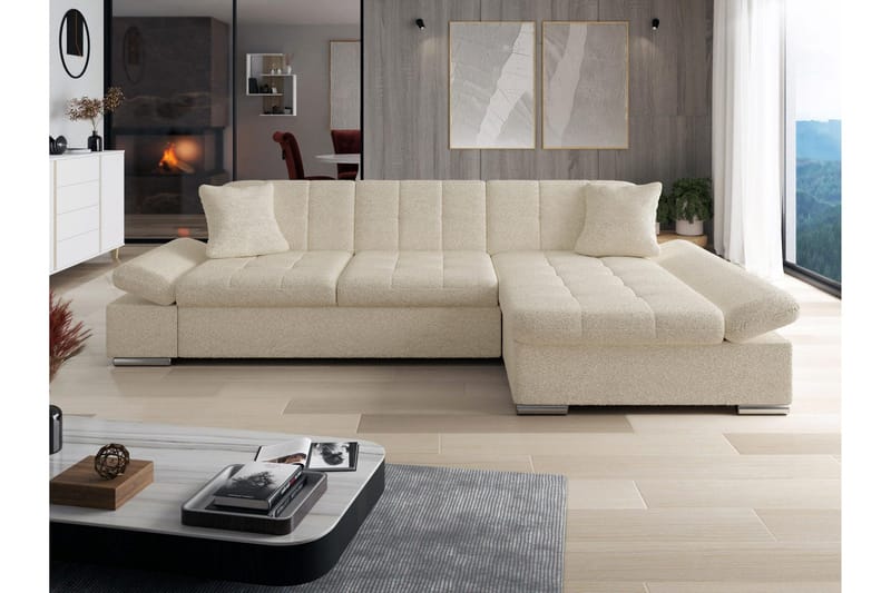Djerra Sovesofa med Divan 3-seter - Beige - Møbler - Sofaer - Sovesofaer