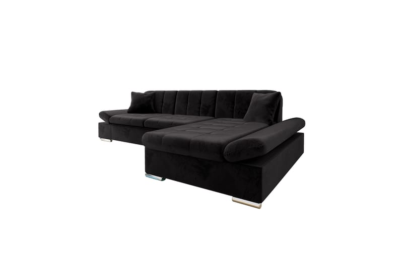 Djerra Sovesofa med Divan 3-seter - Svart - Møbler - Sofaer - Sovesofaer