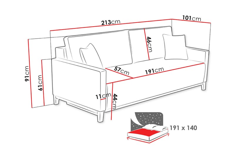 Dong Sovesofa - Sovesofaer - 3 seters sovesofa